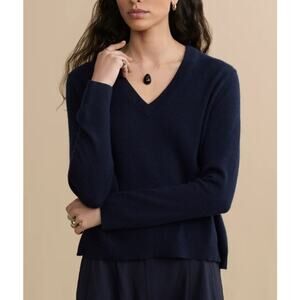Jenni Kayne Women's Dark Navy Flynn Cashmere Sweater Size L